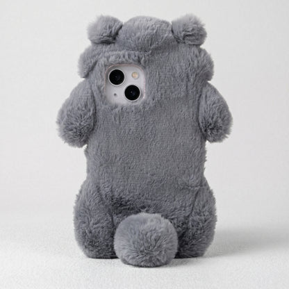 Fluffy Koala Plush iPhone Case | Soft Warm Fur Cover for iPhone 14, 15, 16 Series