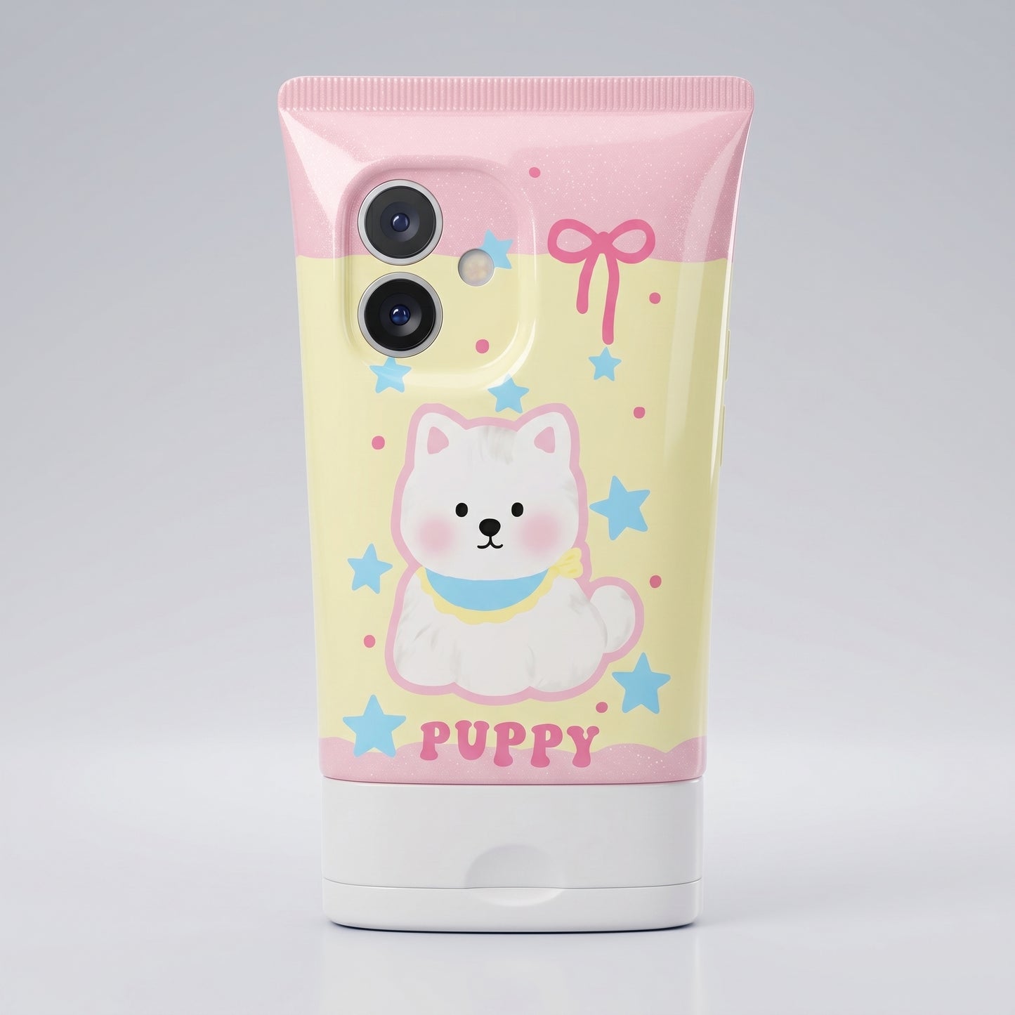 Cute Puppy Cartoon iPhone Case | Soft Silicone Cover for iPhone 14, 15, 16 Series