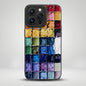 Color Palette Textured Soft TPU iPhone Case – Vibrant & Artistic Design