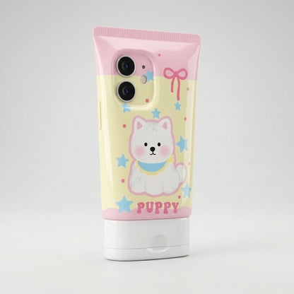 Cute Puppy Cartoon iPhone Case | Soft Silicone Cover for iPhone 14, 15, 16 Series