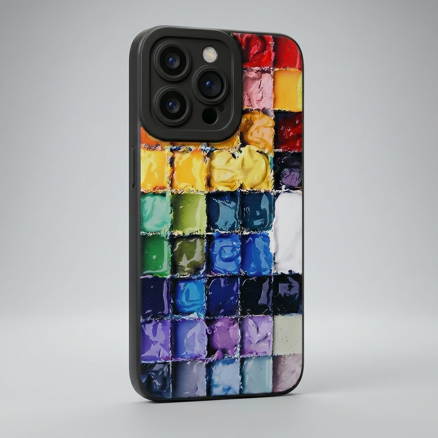 Color Palette Textured Soft TPU iPhone Case – Vibrant & Artistic Design