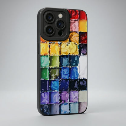 Color Palette Textured Soft TPU iPhone Case – Vibrant & Artistic Design