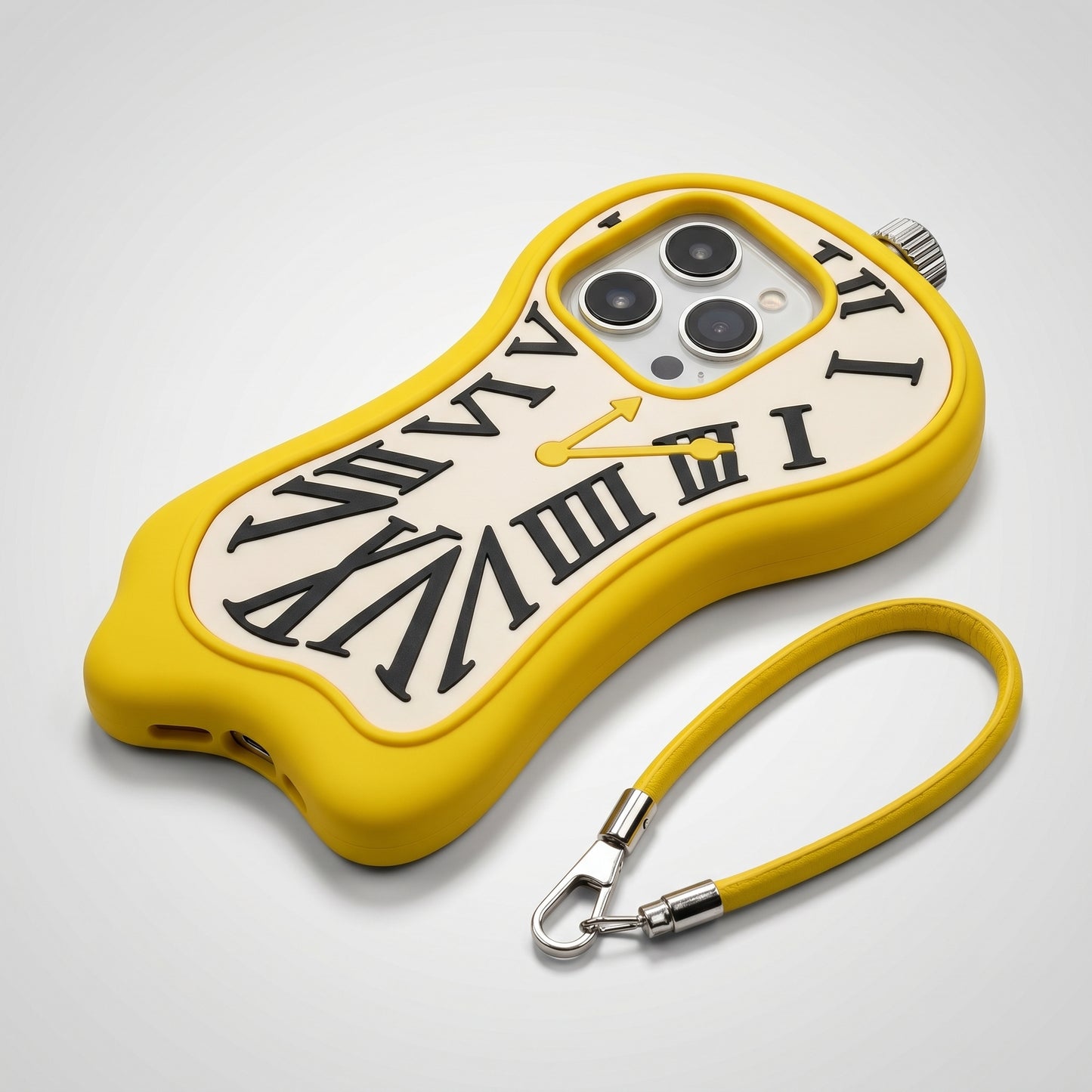 Melting Clock Design iPhone Case with Strap – Compatible with iPhone