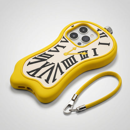Melting Clock Design iPhone Case with Strap – Compatible with iPhone