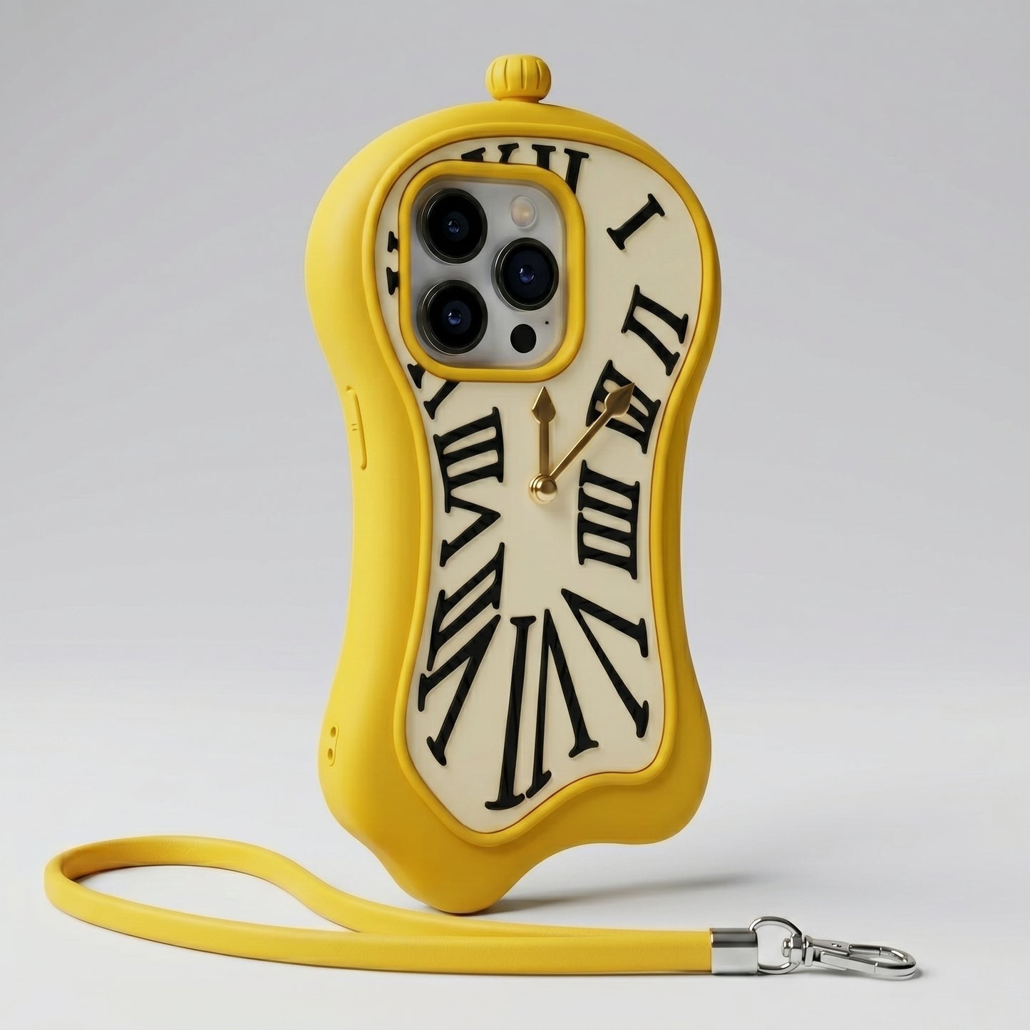 Melting Clock Design iPhone Case with Strap – Compatible with iPhone