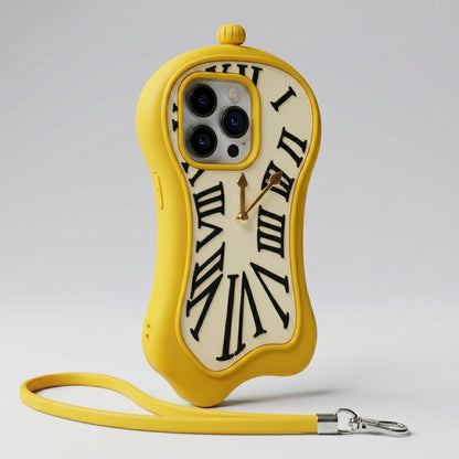 Melting Clock Design iPhone Case with Strap – Compatible with iPhone