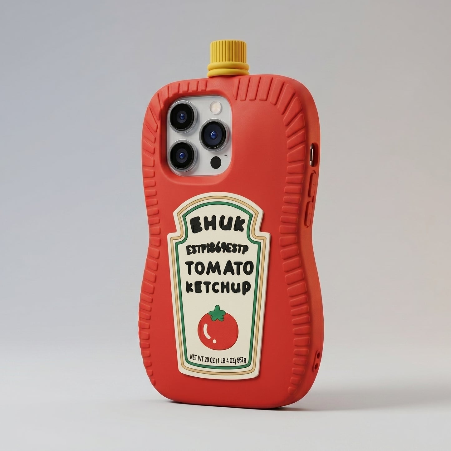 Funny Ketchup Bottle iPhone Case | 3D Silicone Food Cover for iPhone 14, 15, 16 Series