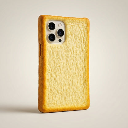 Funny Toast Bread iPhone Case | 3D Soft Silicone Food Cover for iPhone 14, 15, 16 Series