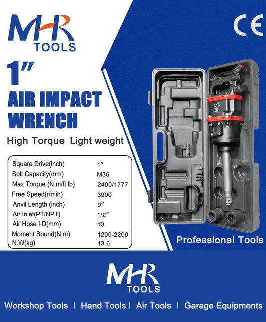 MHR 1" Air Impact Wrench (Max Torque (N.m/ft.lb) 2400/1777)