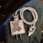 iPhone 20W Charger Case – Full Diamond Bear Design | Cable & Plug Protector with Wire Guard