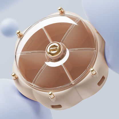 Wall-mounted grain storage box rotating partition:6-Compartment Multi-Grain Dispenser for Kitchen Organization