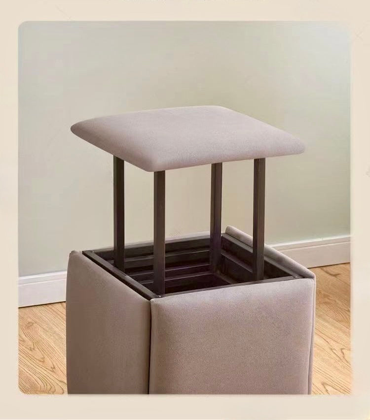 Multi-Color Rolling Ottoman 5 in 1 Stool – Modern Square Storage Seat with Wheels for Home & Office