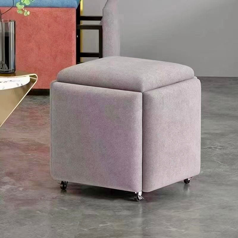 Multi-Color Rolling Ottoman 5 in 1 Stool – Modern Square Storage Seat with Wheels for Home & Office