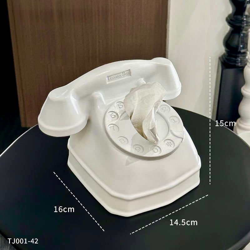 Telephone Tissue Box Holder – Creative Decorative Napkin Dispenser for Home & Office