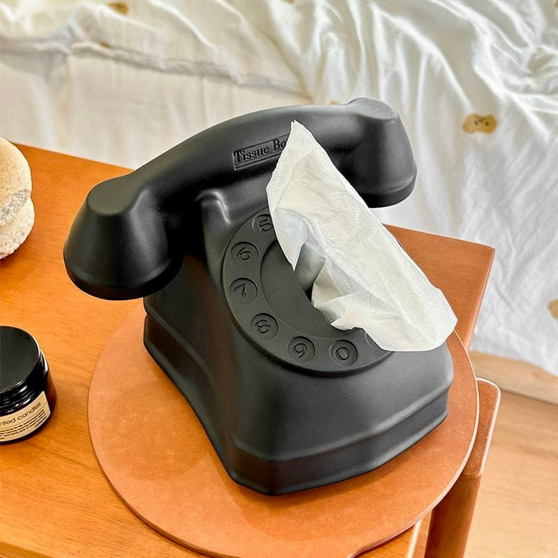 Telephone Tissue Box Holder – Creative Decorative Napkin Dispenser for Home & Office