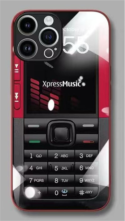 Retro Nokia XpressMusic Style iPhone Case – Keypad Back Cover for iPhone 14/15/16 Series