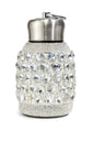 Luxury Rhinestone Stainless Steel Bottle – Crystal Bling Flask with Floral Accents (Pink/White/Green)