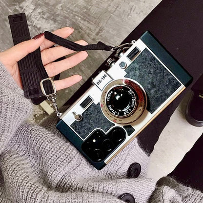 Retro Camera Aesthetic Case with Lanyard