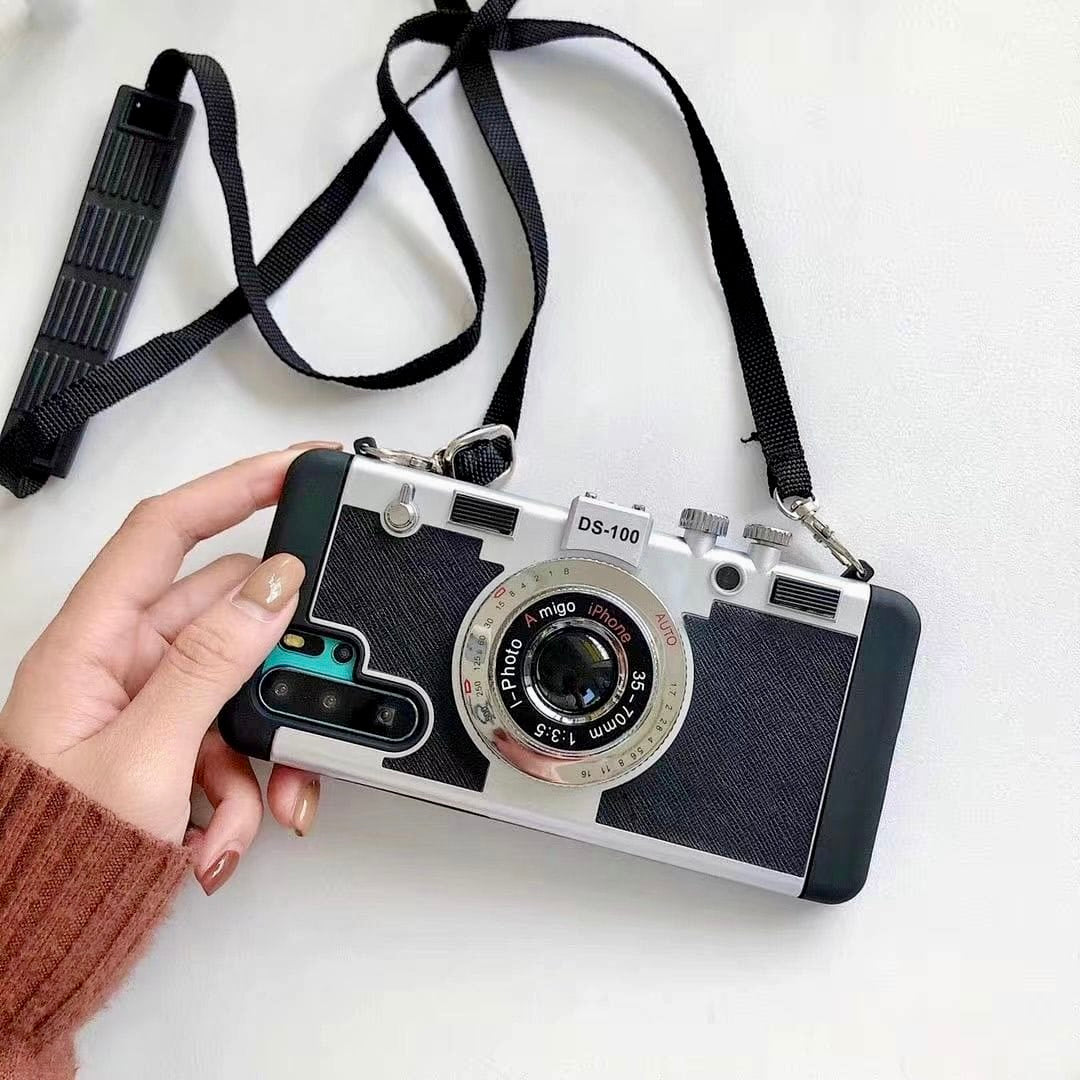 Retro Camera Aesthetic Case with Lanyard