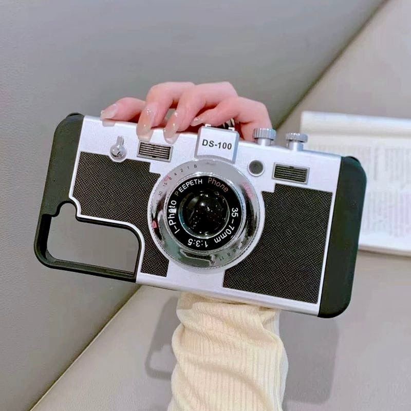 Retro Camera Aesthetic Case with Lanyard