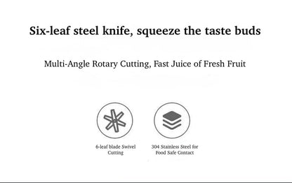 Portable Electric Juicer Blender – USB Rechargeable Mini Smoothie Maker with 6-Blade Stainless Steel Cutter | Includes FREE 400ml Fashion Travel Cup | Travel & Car Friendly