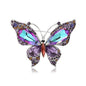 Imperial Aurora Butterfly Brooch – Majestic Crystal Wings in Royal Blue & Amethyst | Grand Couture Statement Brooch