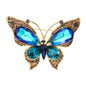 Imperial Aurora Butterfly Brooch – Majestic Crystal Wings in Royal Blue & Amethyst | Grand Couture Statement Brooch