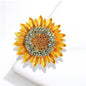 Golden Helios Sunflower Brooch – Regal Crystal Emblem