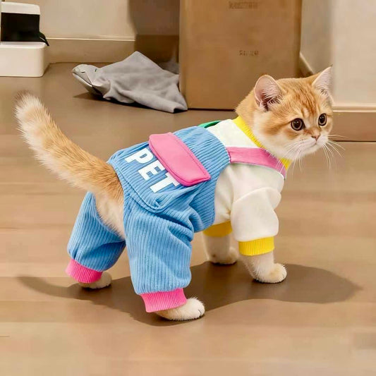 Happy Paws Colorful Dungaree Jumpsuit for Cats & Dogs