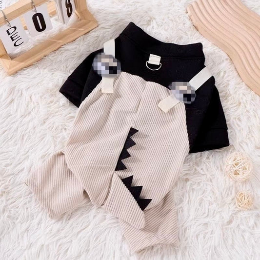 Cute Dino Design Overall Wear for Cats and Dogs