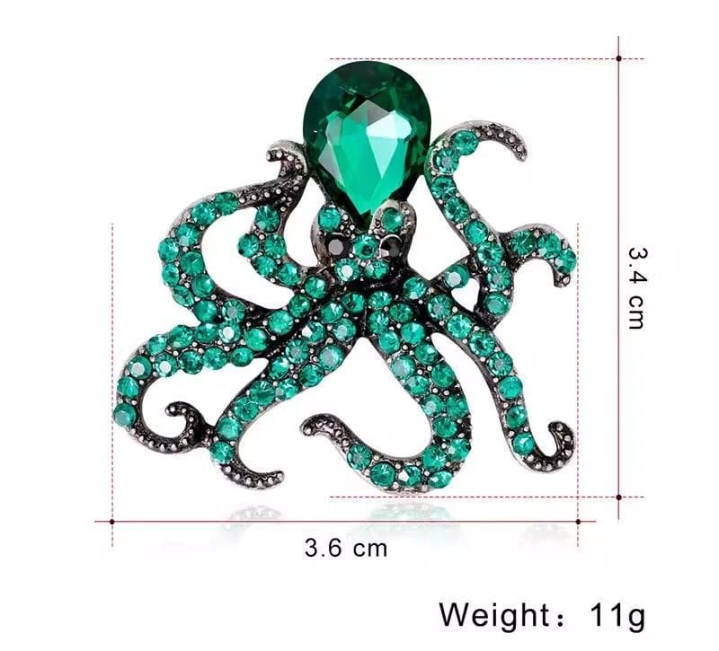 Crystal Octopus Brooch – Ocean-Inspired Statement Pin