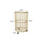 Round Clothes Storage Basket with Wheels :all Metal Clothes Hamper & Storage Bin (Black/Gold)