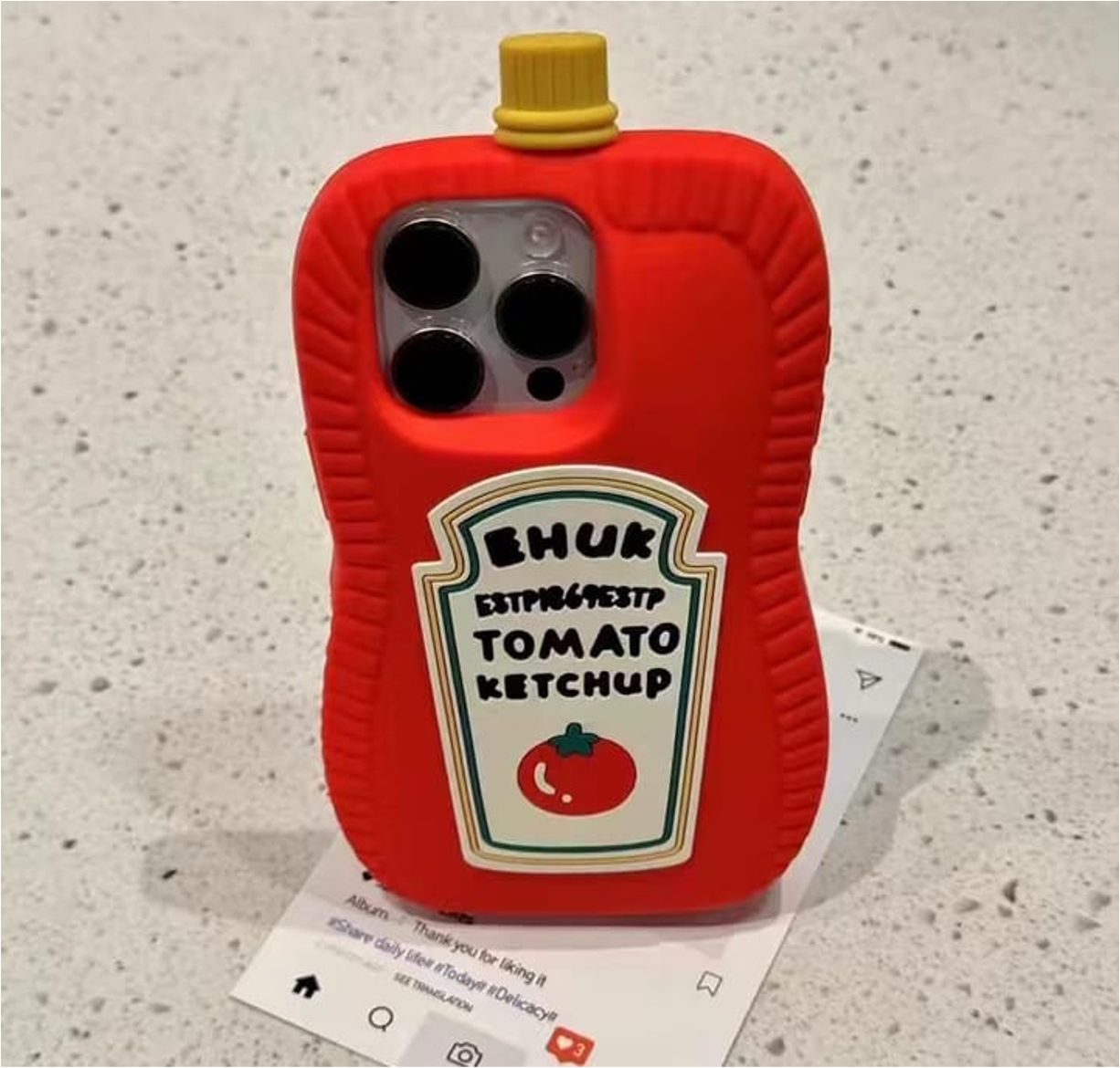 3D ketchup bottle silicone iPhone case