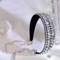 Luxury Shiny Pink Crystal Headband – Rhinestone Hair Accessory for Women & Brides