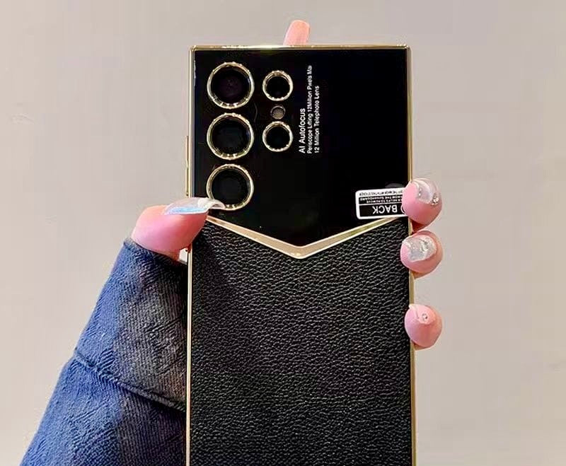 Ultra Luxe Leather Gold Edge Case