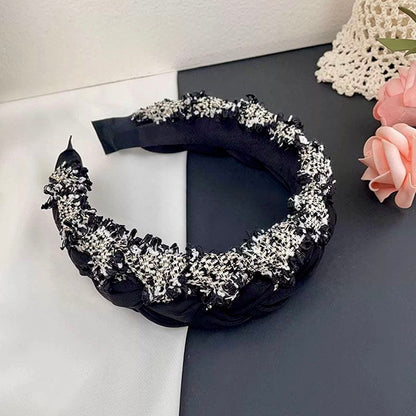 French Braided Crystal Headband – Luxury Floral Rhinestone Hairband