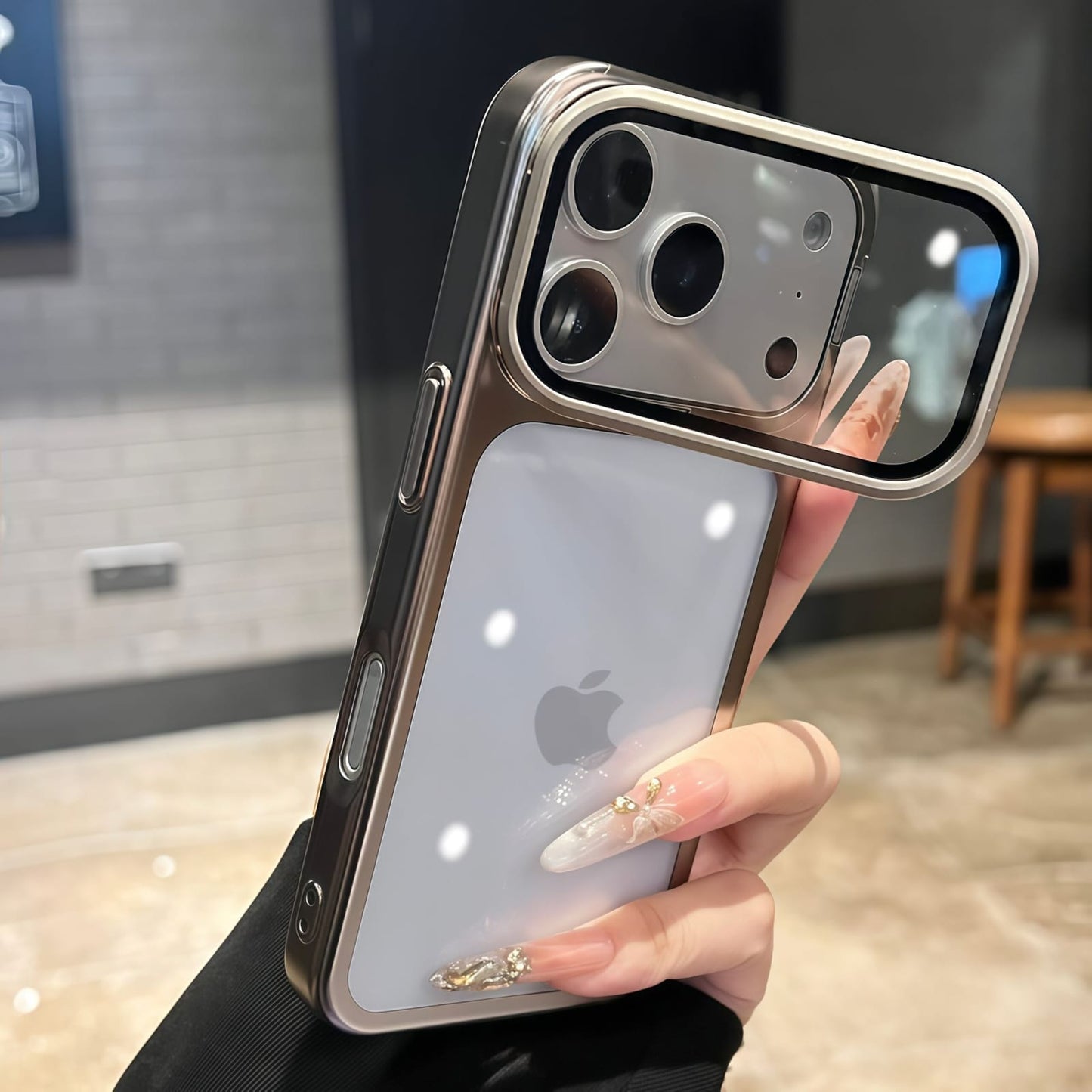 ClearFlex Camera-Guard Transparent iPhone Case ✨ | Slide-Out Camera Holder • Shockproof • Aesthetic Vibes
