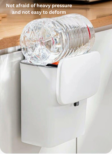 Light fixture attached to a wooden surface with text indicating durability.