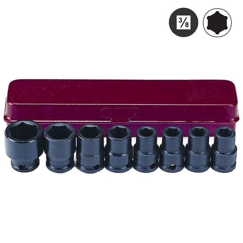 Force 8pc 3/8"DR. 6PT. Flank Impact Socket Set (Code - 3083)
