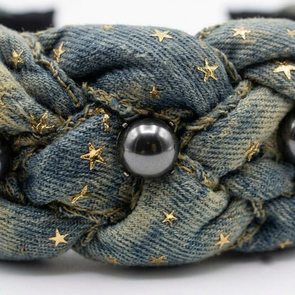 Denim Star Braided Headband