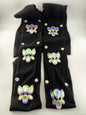 Luxury Crystal Gemstone Stockings – Black & White | Medium Thickness Fashion Tights for Women