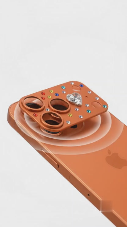 Heart Jewel Crystal Camera Guard for iPhone 17 Pro Max