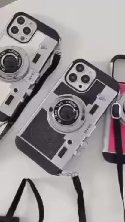 Retro Camera Aesthetic Case with Lanyard
