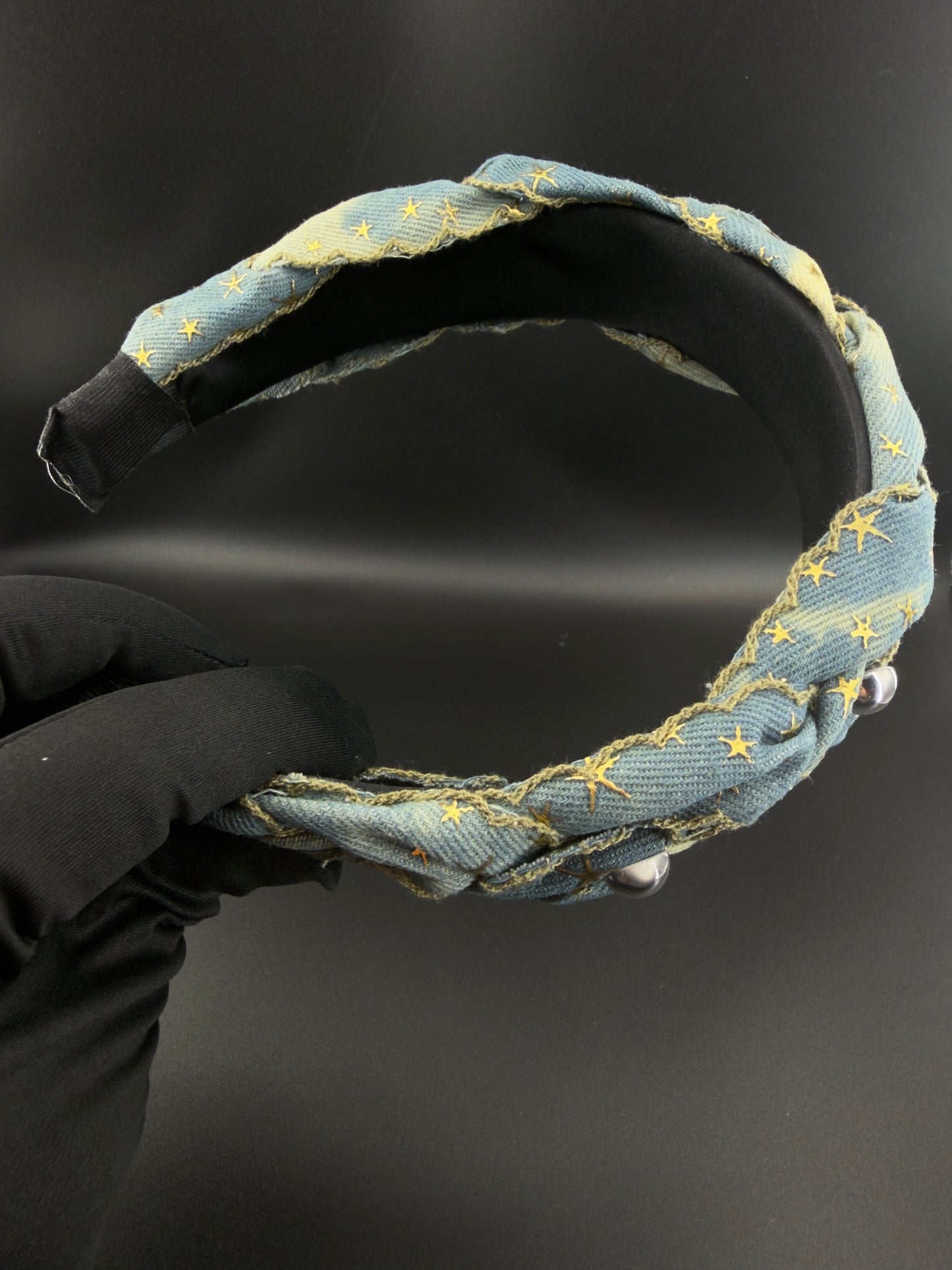 Denim Star Braided Headband