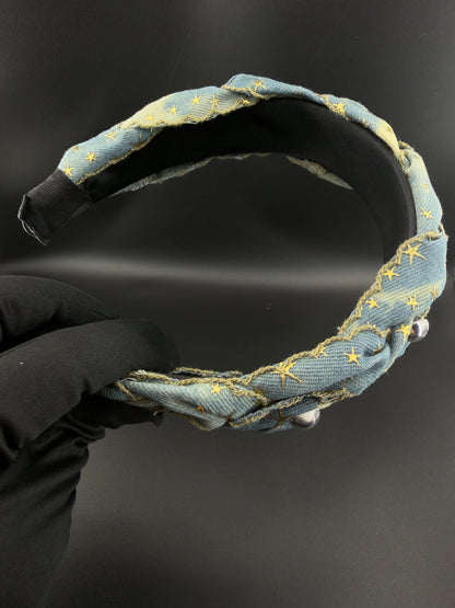 Denim Star Braided Headband